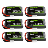 6 x OVONIC 3,7 V 25 C 380 mAh 1S Lipo-Akku mit Molex-Stecker für kleine FPV-Drohnen, Mikrodrohnen, Freestyle und Racing